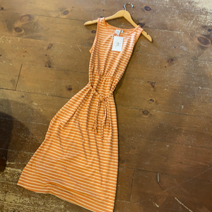 ICHI Samara Striped Dress- Caramel